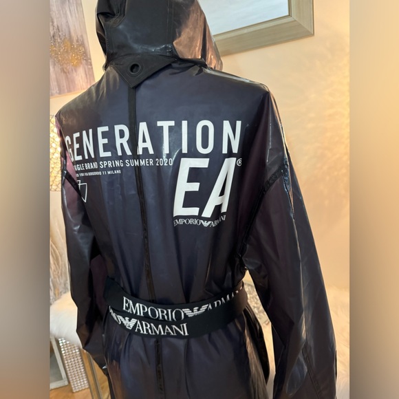 Authentic MENS Emporio Armani trench rain jacket & Belt Sz IT 48 Retail $1895 - Picture 10 of 13